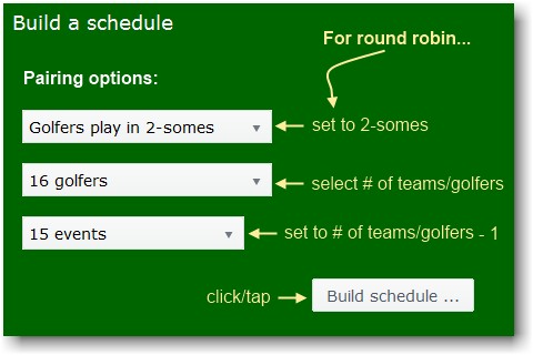 Free round robin tournament schedule / pairings generator –