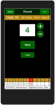 Handicap System hole scores